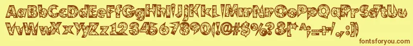 Clockwork Font – Brown Fonts on Yellow Background