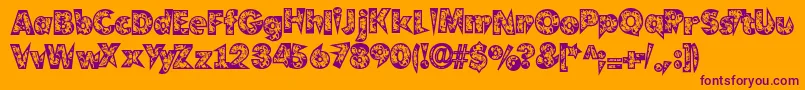 Clockwork Font – Purple Fonts on Orange Background