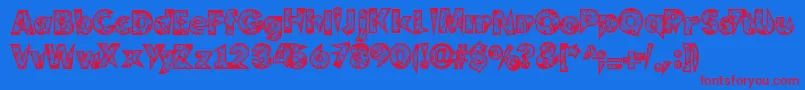 Clockwork Font – Red Fonts on Blue Background