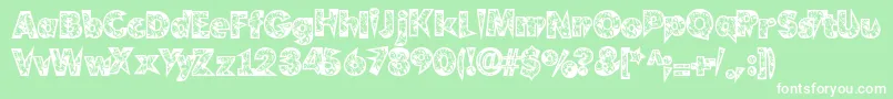 Clockwork Font – White Fonts on Green Background