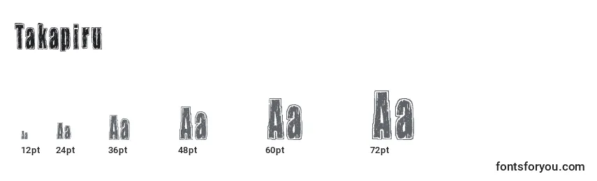 Размеры шрифта Takapiru