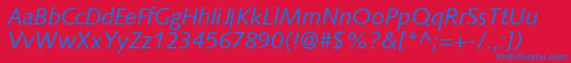 Police S841SansItalic – polices bleues sur fond rouge