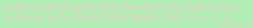 S841SansItalic Font – Pink Fonts on Green Background