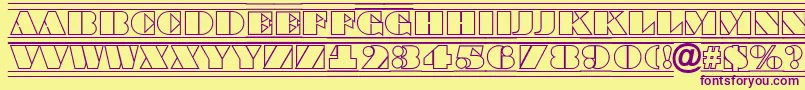 BraggatitulotldcfrRegular Font – Purple Fonts on Yellow Background