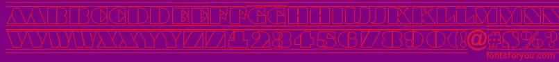 BraggatitulotldcfrRegular-Schriftart – Rote Schriften auf violettem Hintergrund