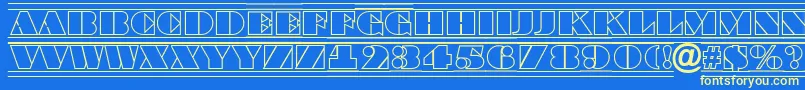 BraggatitulotldcfrRegular Font – Yellow Fonts on Blue Background