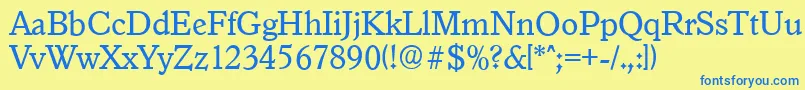 Police GranadaserialRegular – polices bleues sur fond jaune
