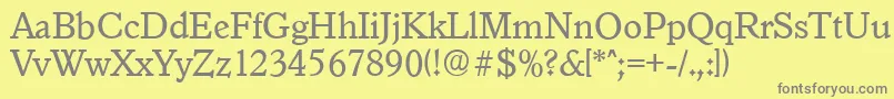 フォントGranadaserialRegular – 黄色の背景に灰色の文字