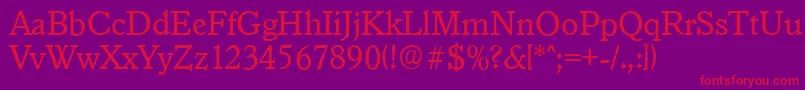 GranadaserialRegular Font – Red Fonts on Purple Background