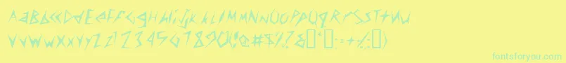 Шрифт Toothpixssk – зелёные шрифты на жёлтом фоне