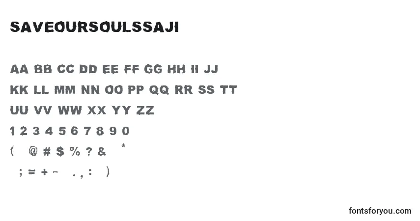 Fuente Saveoursoulssaji - alfabeto, números, caracteres especiales