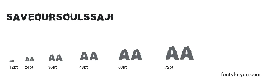 Размеры шрифта Saveoursoulssaji
