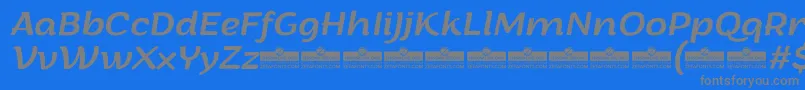 ArturoItalicTrial Font – Gray Fonts on Blue Background