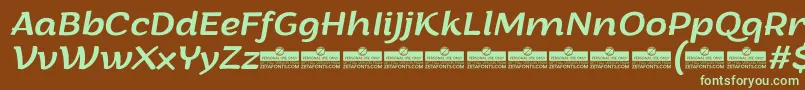 ArturoItalicTrial Font – Green Fonts on Brown Background