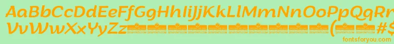 ArturoItalicTrial-Schriftart – Orangefarbene Schriften auf grünem Hintergrund