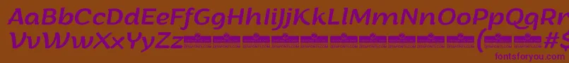 ArturoItalicTrial-Schriftart – Violette Schriften auf braunem Hintergrund