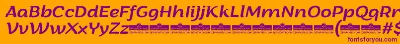 ArturoItalicTrial Font – Purple Fonts on Orange Background