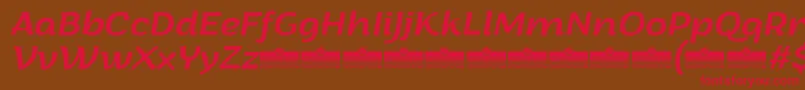 Шрифт ArturoItalicTrial – красные шрифты на коричневом фоне