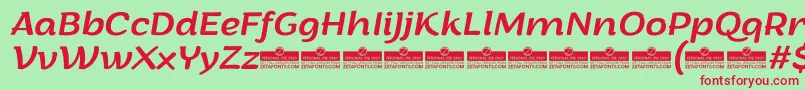 ArturoItalicTrial Font – Red Fonts on Green Background