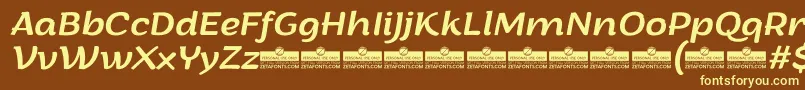 フォントArturoItalicTrial – 黄色のフォント、茶色の背景