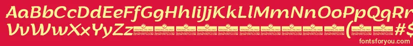 ArturoItalicTrial Font – Yellow Fonts on Red Background