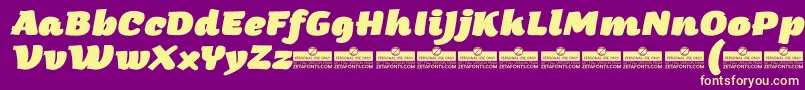 ArturoHeavyitalicTrial Font – Yellow Fonts on Purple Background