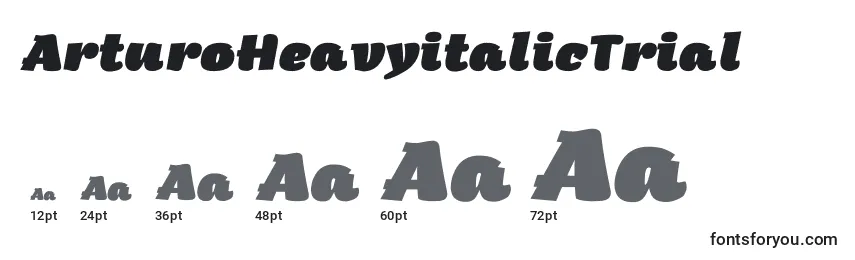 Размеры шрифта ArturoHeavyitalicTrial