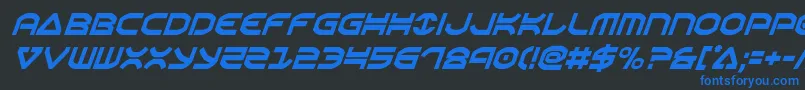 Oberoncondital Font – Blue Fonts on Black Background
