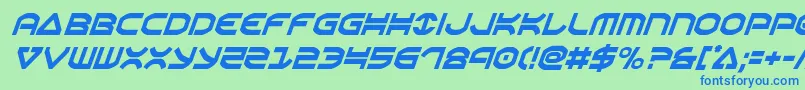Oberoncondital Font – Blue Fonts on Green Background