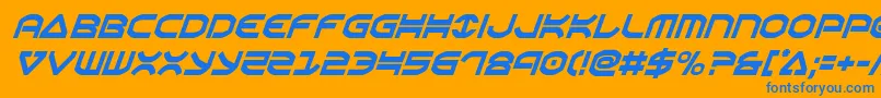 Oberoncondital Font – Blue Fonts on Orange Background