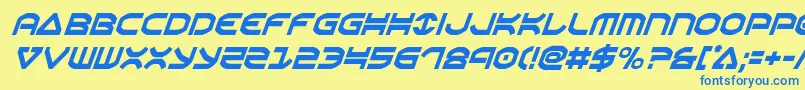 Oberoncondital Font – Blue Fonts on Yellow Background