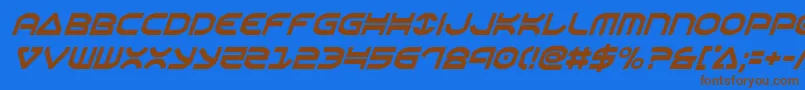 Oberoncondital Font – Brown Fonts on Blue Background