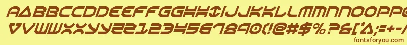 Шрифт Oberoncondital – коричневые шрифты на жёлтом фоне