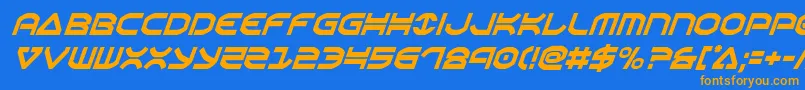 Oberoncondital Font – Orange Fonts on Blue Background