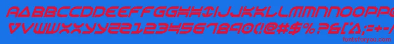Oberoncondital Font – Red Fonts on Blue Background