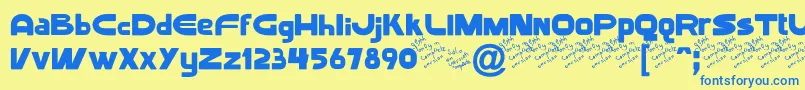 Lgfterrademo Font – Blue Fonts on Yellow Background