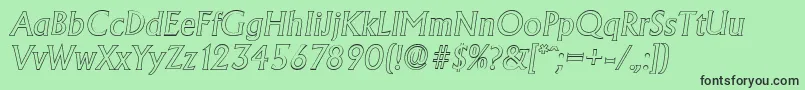 AdelonoutlineItalic Font – Black Fonts on Green Background