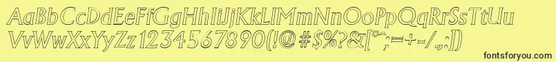 AdelonoutlineItalic Font – Black Fonts on Yellow Background