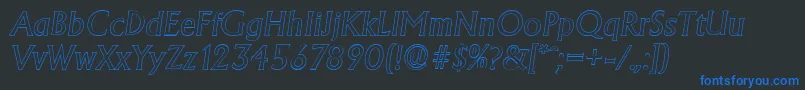 AdelonoutlineItalic Font – Blue Fonts on Black Background