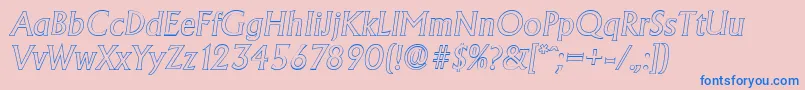 AdelonoutlineItalic-Schriftart – Blaue Schriften auf rosa Hintergrund