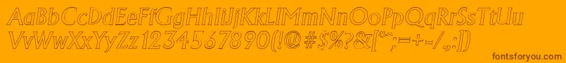 Police AdelonoutlineItalic – polices brunes sur fond orange