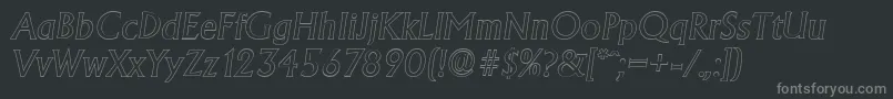 Weitere Informationen zur AdelonoutlineItalic-Schriftart AdelonoutlineItalic-Schriftart – Graue Schriften auf schwarzem Hintergrund