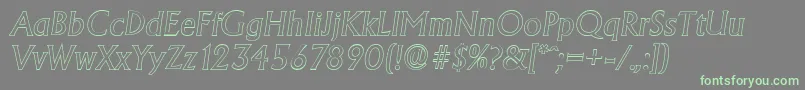 AdelonoutlineItalic Font – Green Fonts on Gray Background