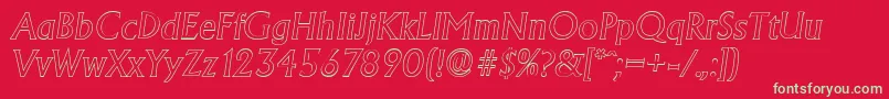 AdelonoutlineItalic Font – Green Fonts on Red Background