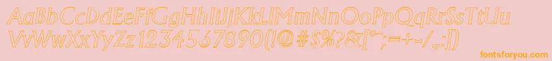 AdelonoutlineItalic Font – Orange Fonts on Pink Background