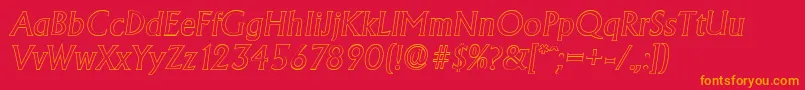 AdelonoutlineItalic Font – Orange Fonts on Red Background