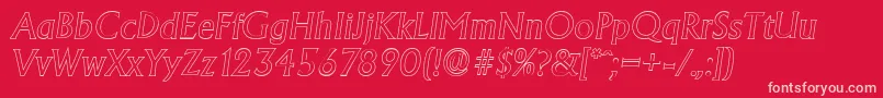 AdelonoutlineItalic Font – Pink Fonts on Red Background
