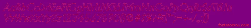 AdelonoutlineItalic Font – Red Fonts on Purple Background