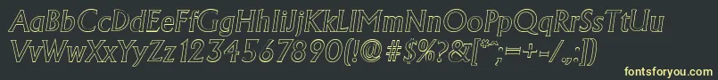 AdelonoutlineItalic-Schriftart – Gelbe Schriften auf schwarzem Hintergrund