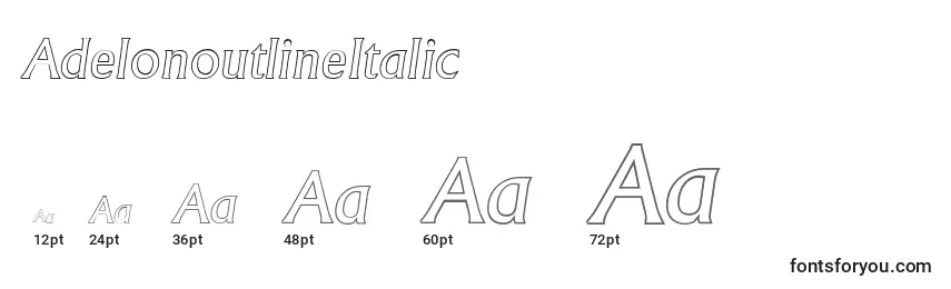 AdelonoutlineItalic Font Sizes